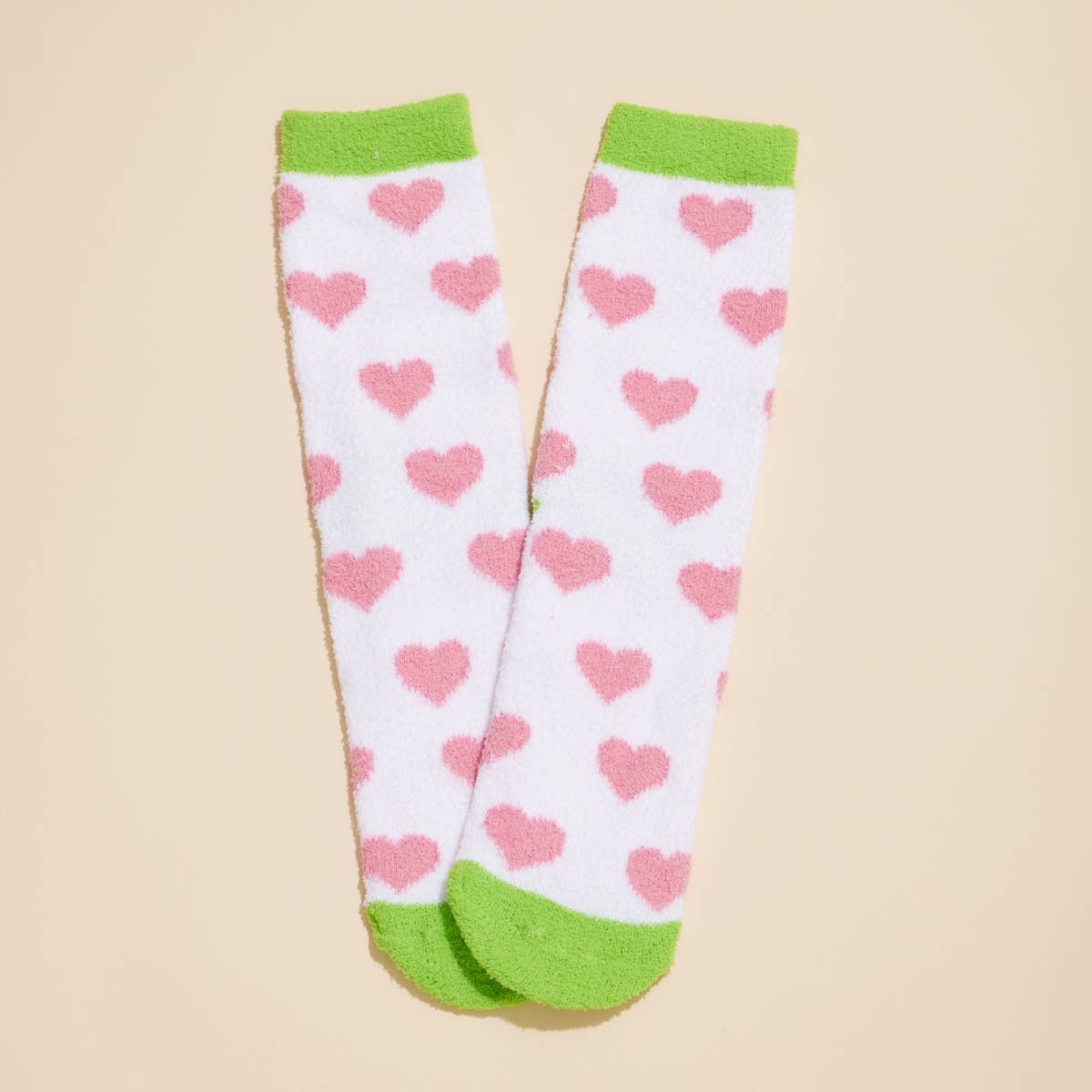 Fuzzy Christmas Heart Socks