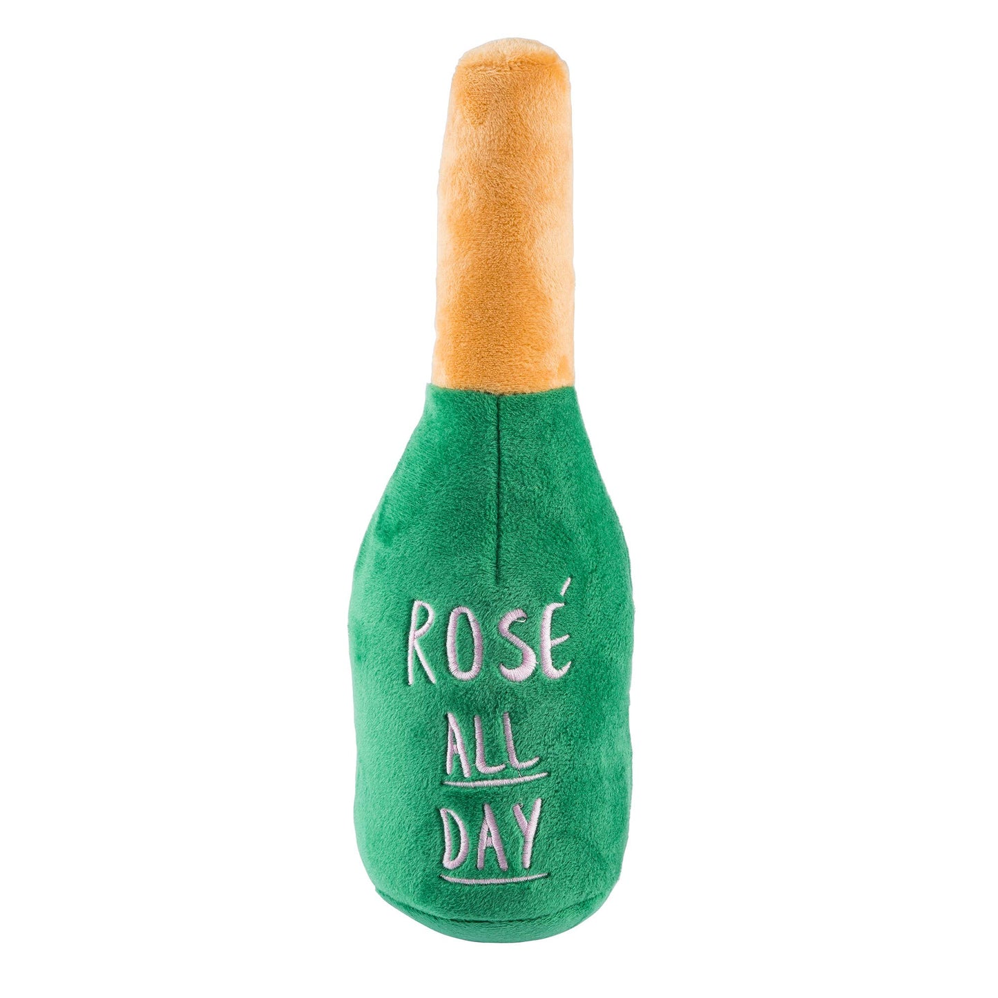 Woof Clicquot Rosé Champagne Bottle Squeaker Dog Toy: Small