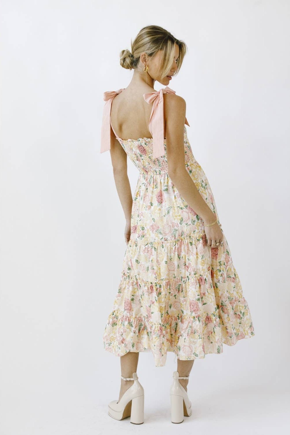 Floral Bow Midi Dress