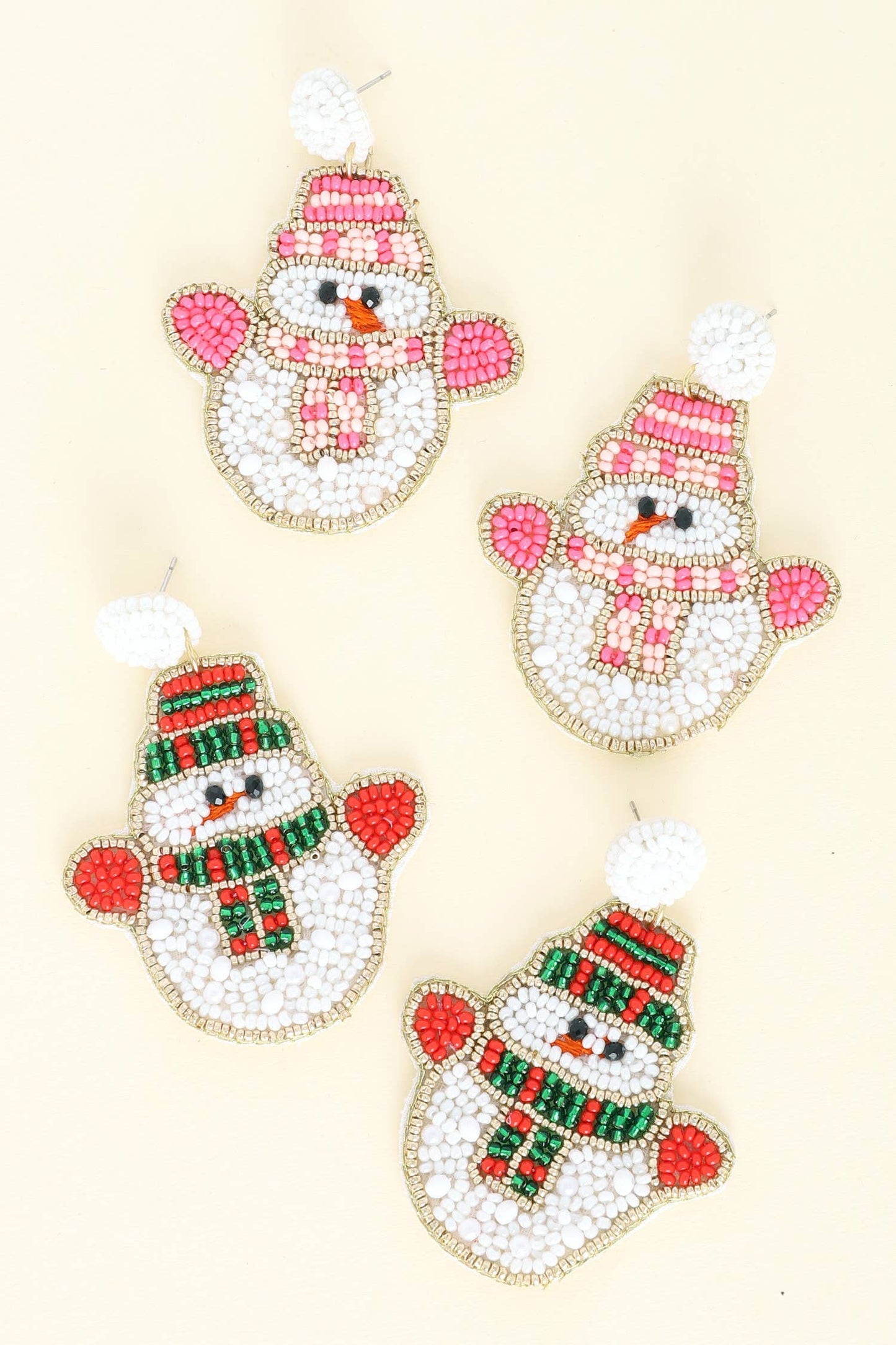 Snowman Christmas Beaded Earrings