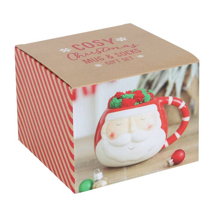 Christmas Santa Mug and Socks Gift Set