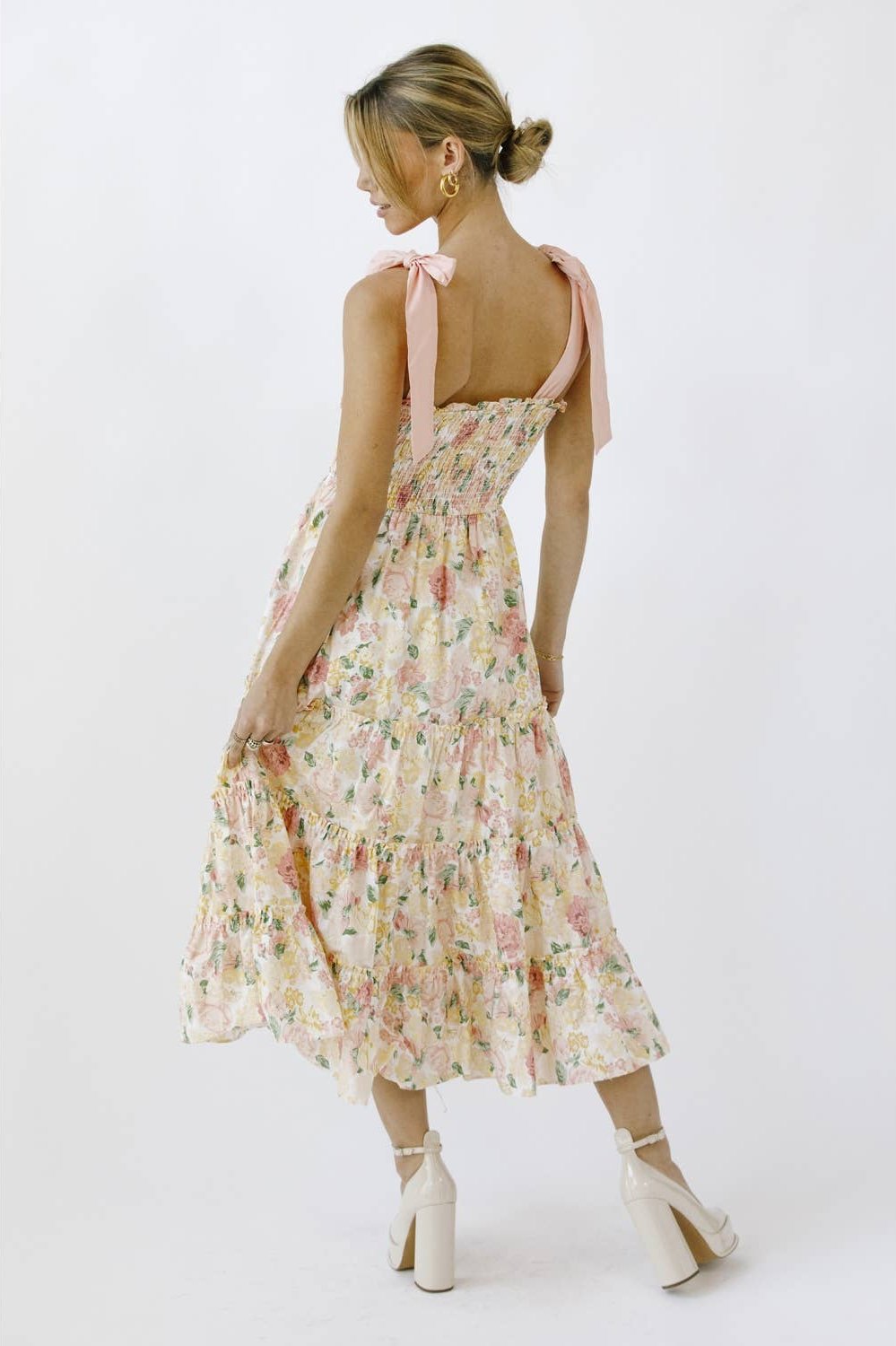 Floral Bow Midi Dress