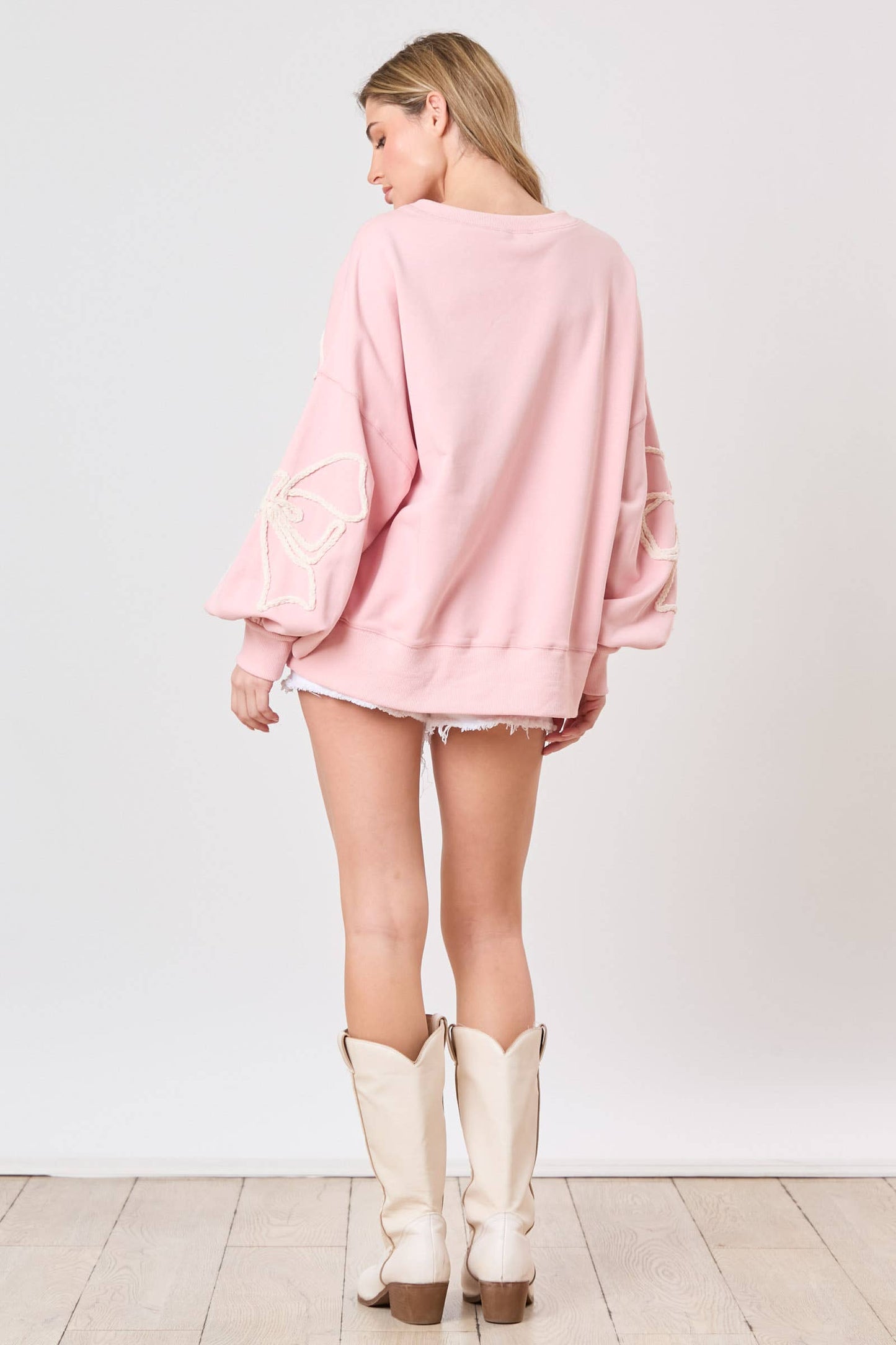 Embroidered Bow Sweatshirt