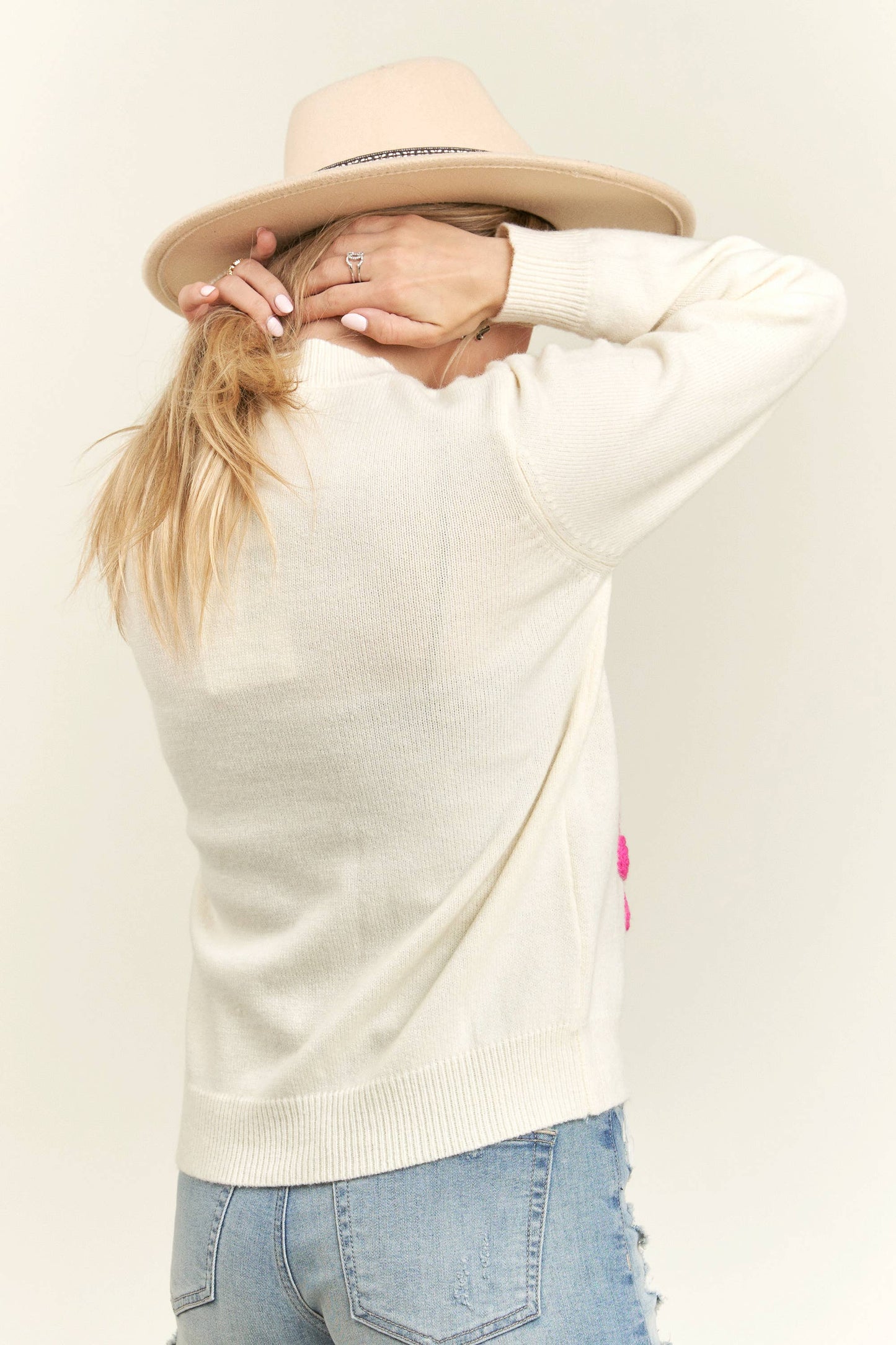 Floral Embroidered Pullover Sweater