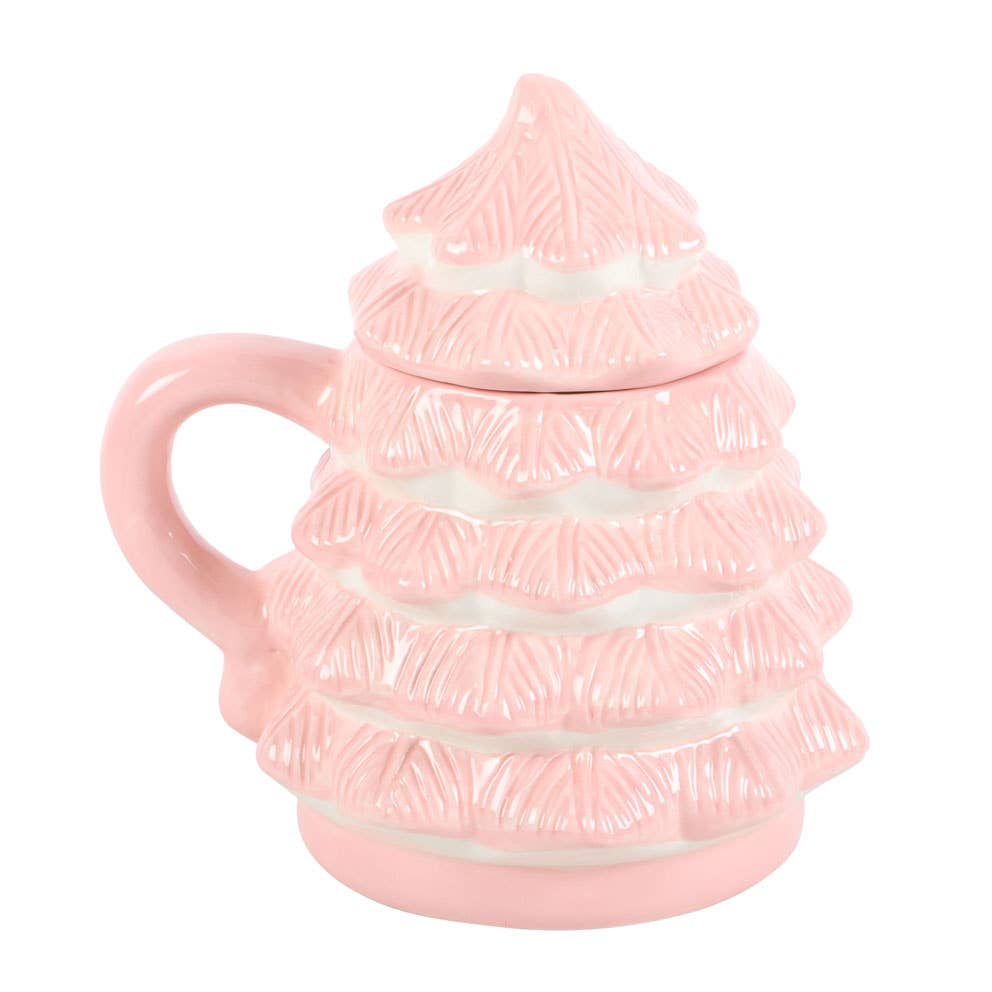 Christmas Tree Mug - Pink Ceramic