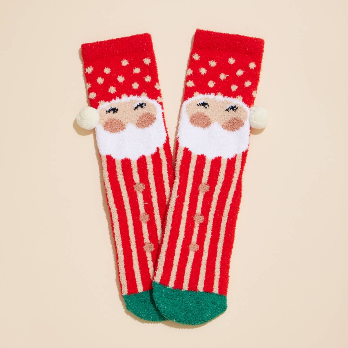 Fuzzy Christmas Santa Socks Stocking Stuffers Holiday Gifts