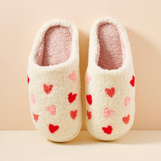 Valentine's Day Sherpa Heart Slippers