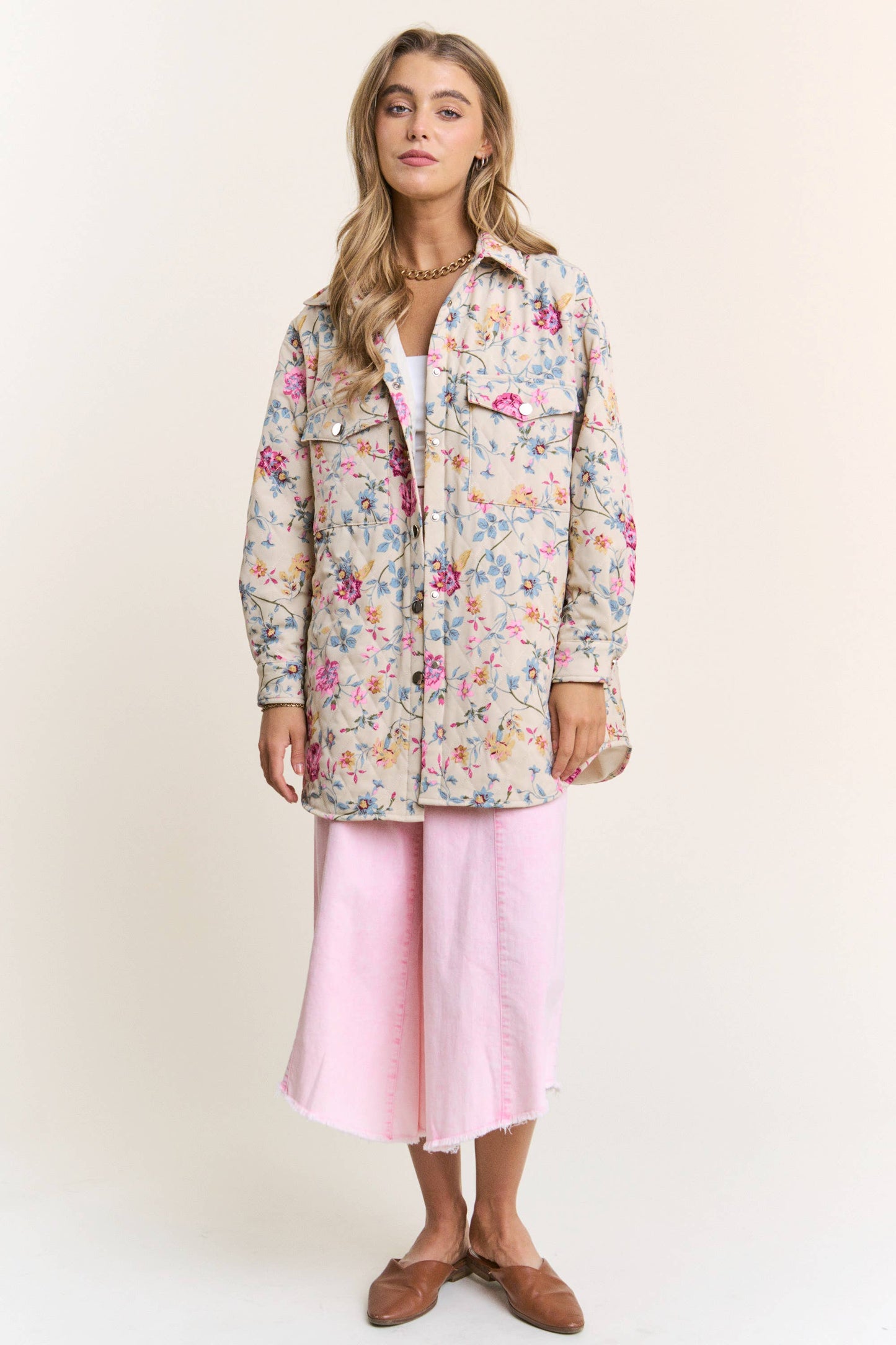 Floral Print Quilted Jacket