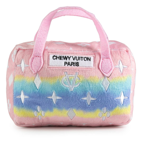 Pink Ombre Chewy Vuiton Handbag Squeaker Dog Toy: Small