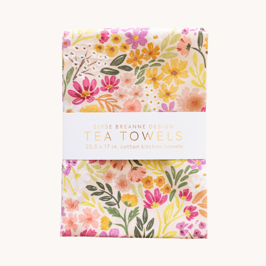 Primrose Petals Floral Tea Towels Set of 2