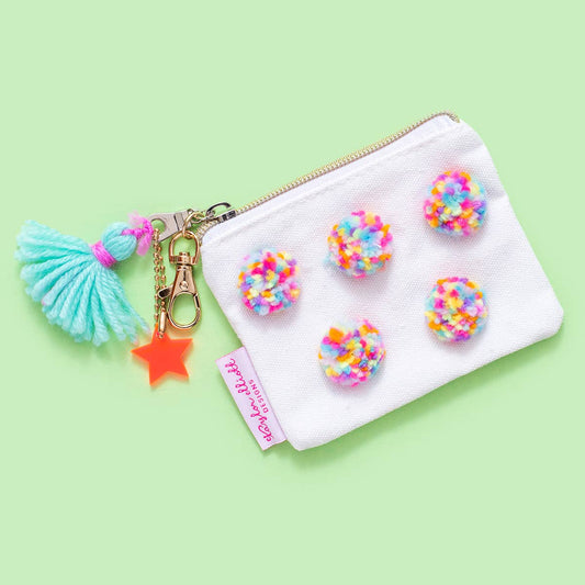 Pom Pom Cardholder Keychain Pouch - Mini