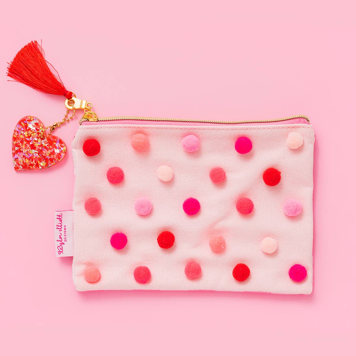 Pom Pom Heart Pouch - Medium