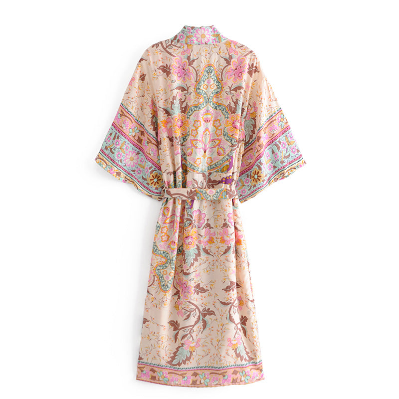 Sun Goddess Bohemian Floral Kimono - Pink | Moonlight Gypsea